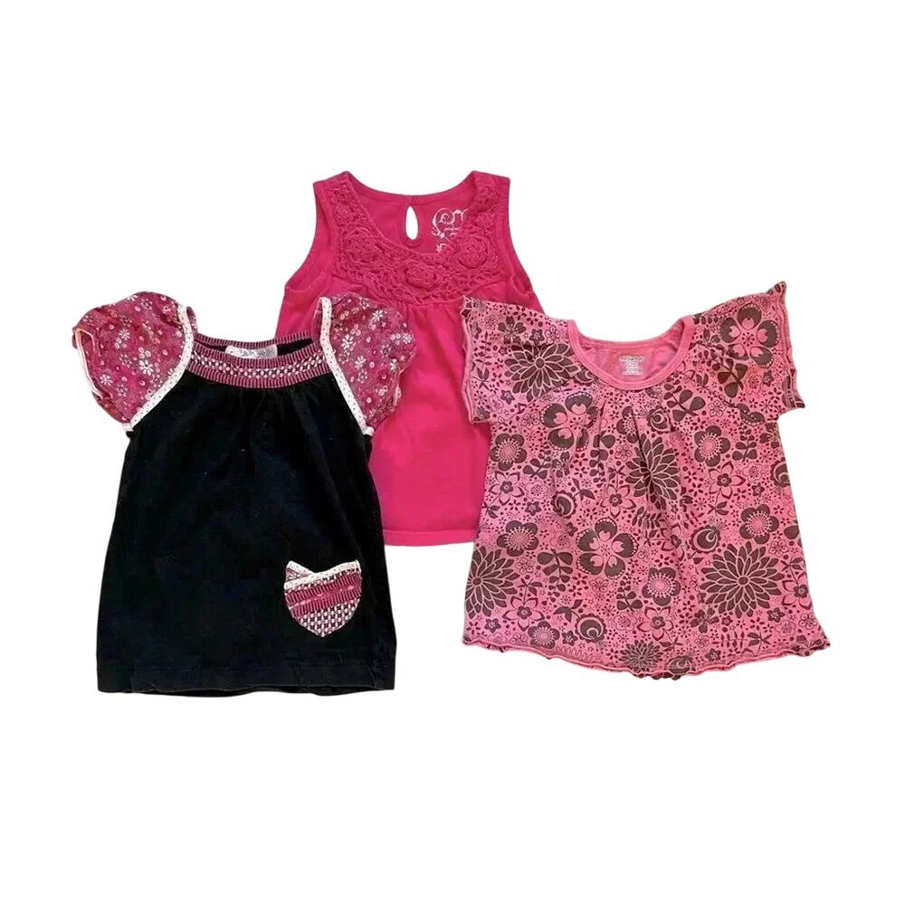 Floral & Boho Baby Girls Top Bundle | Size 24 Months | 3pc Set